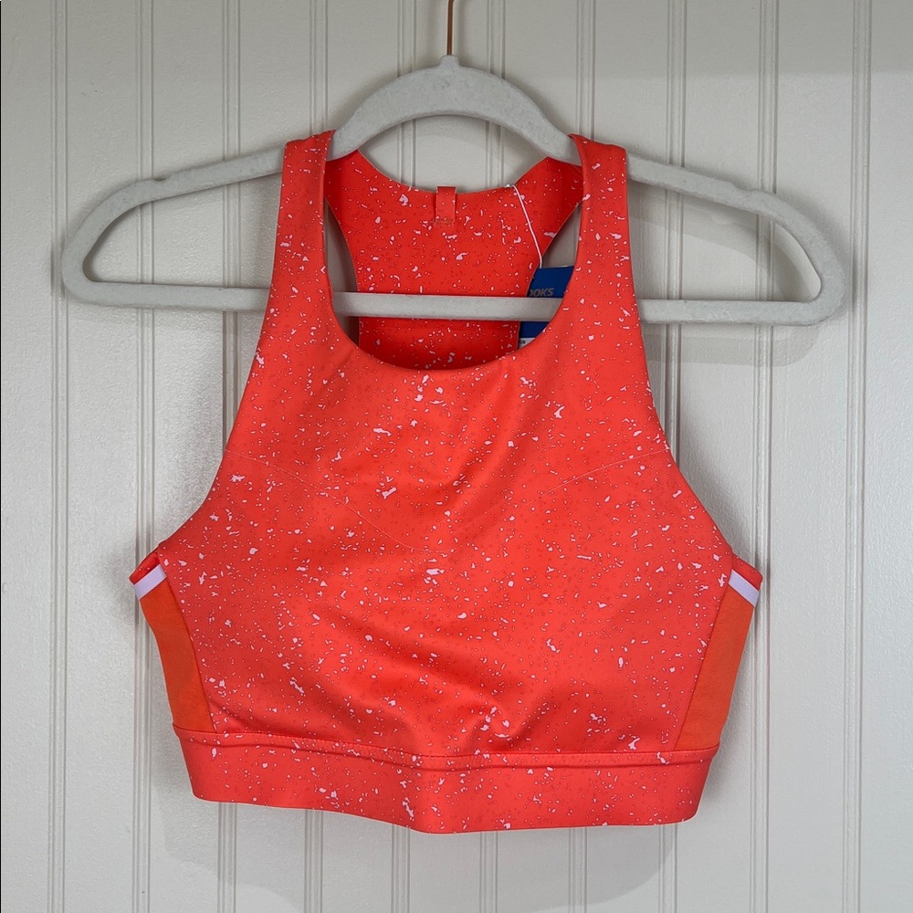 NWT Brooks Drive 3 Pocket Run Bra in Speckle Print Empower Her 23 SZ 38 C/D